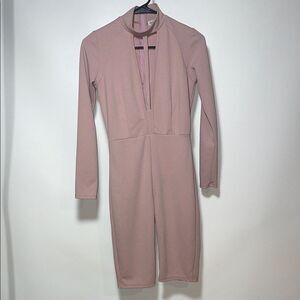 Fashion nova Pink Long Sleeve Jumpsuit